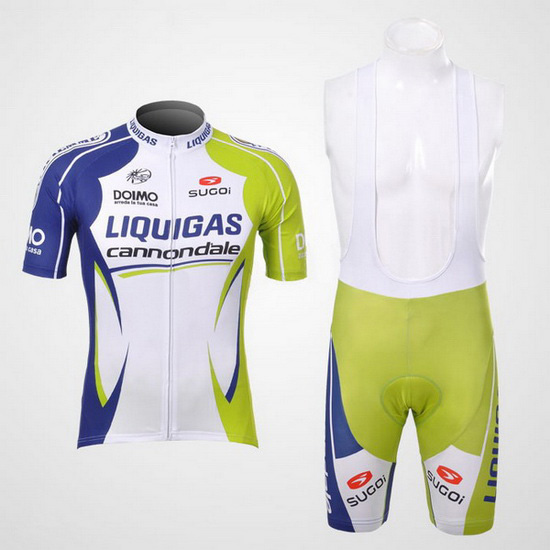 2012 Maillot Liquigas Tirantes Mangas Cortas Blanco Y verde (2)